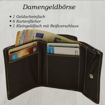 Sportlich handliche Geldkarten Geldbörse mit Münzfach und RFID Schutz (schwarz)